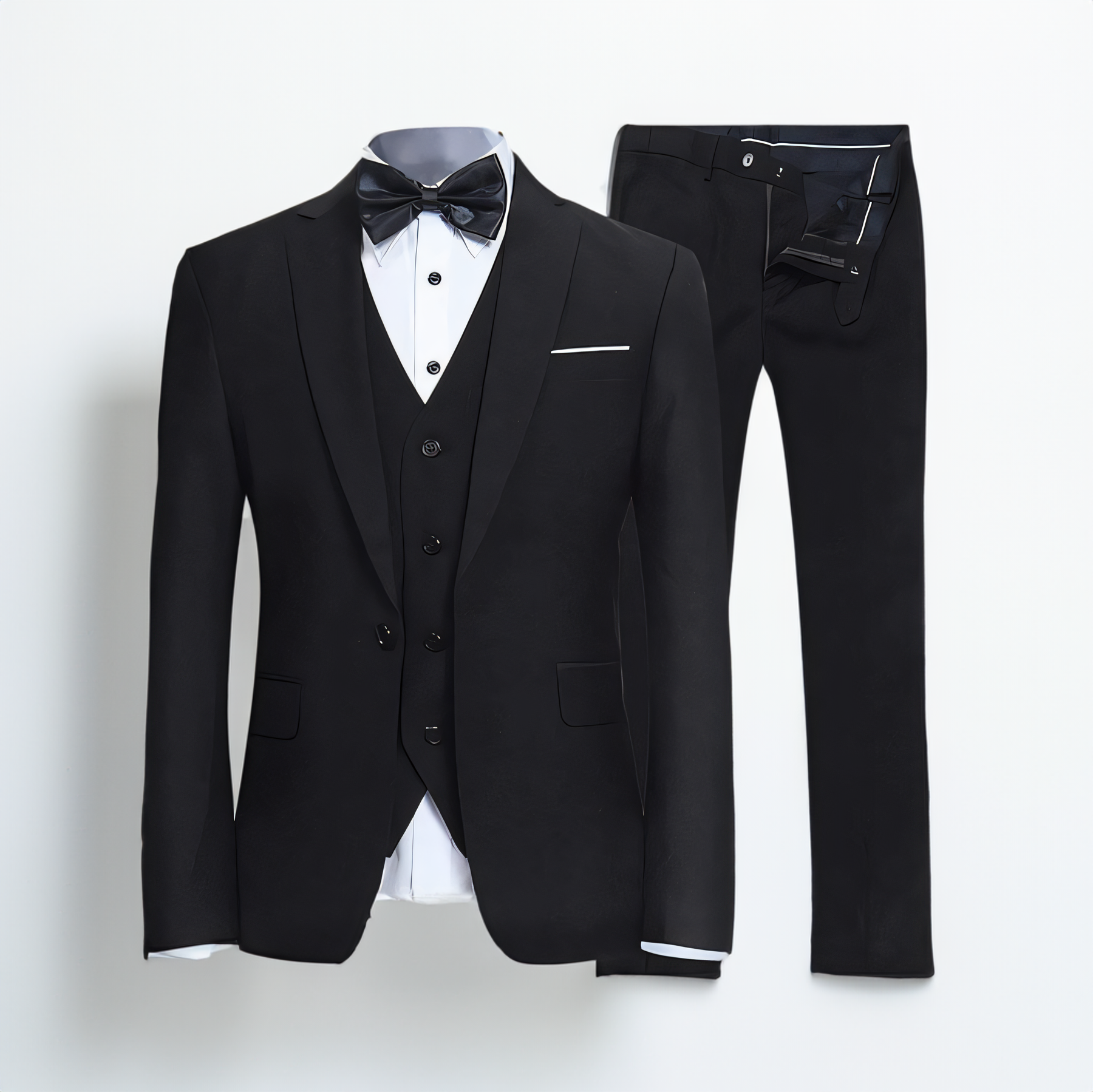 Formal 3 Piece Men's Suit Slim Fit Solid Peak Lapel Suit