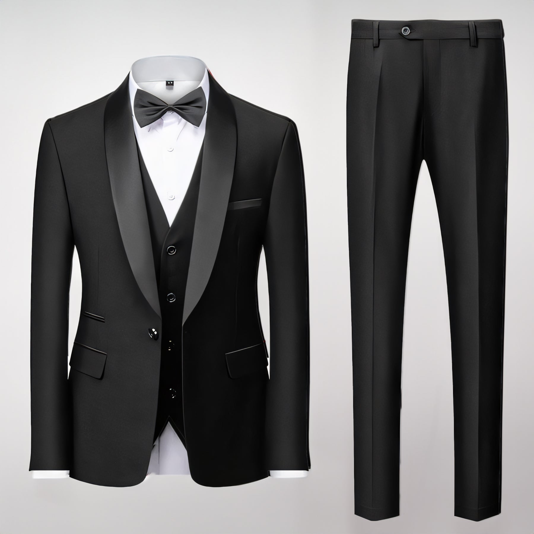 Formal Men's Slim Fit Classic Groom Shawl Lapel Tuxedo 3 Piece Suits