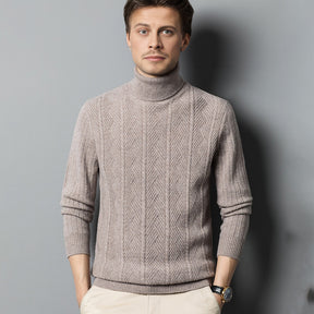 Men's Wool Cashmere Turtleneck Roll Neck Sweater