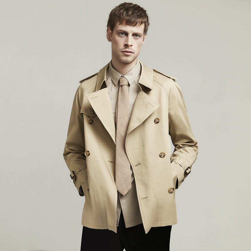 Mens short length trench coat hotsell