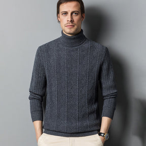 Men's Wool Cashmere Turtleneck Roll Neck Sweater