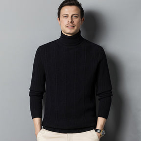 Men's Wool Cashmere Turtleneck Roll Neck Sweater