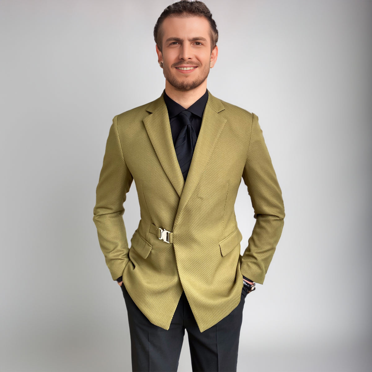 Casual Business Men's Suit Regular Fit Blazer Notched Lapel Tuxedo