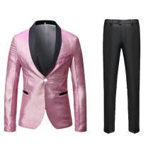 Men's 2 Pieces Glitter Gradient Iridescent Shawl Collar Sequin Tuxedo