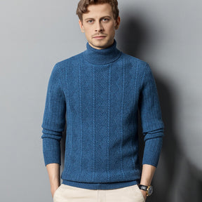 Men's Wool Cashmere Turtleneck Roll Neck Sweater