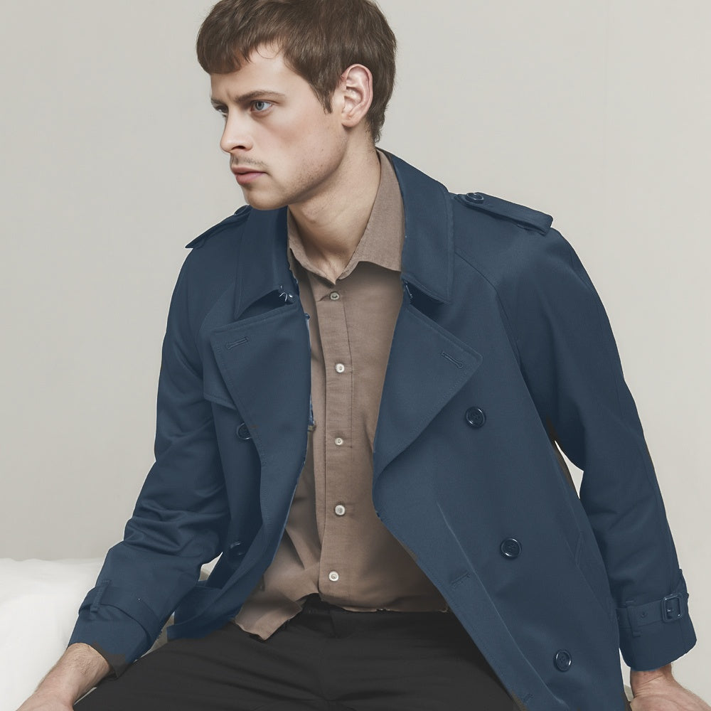 Trench coat blue on sale men