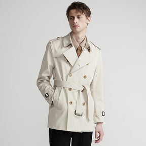 Men's Double Breasted Belted Trench Coat