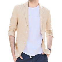 Men's Stylish Formal Summer Linen Notch Lapel Suit