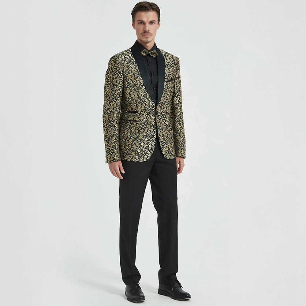 Men's 2-Piece Suits Jacquard Tuxedo 3 Color