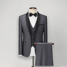 Men's Classic Groom Shawl Lapel Tuxedo 3 Piece Suits