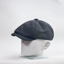 Peaky Razor Vintage Beret Herringbone Tweed Hat