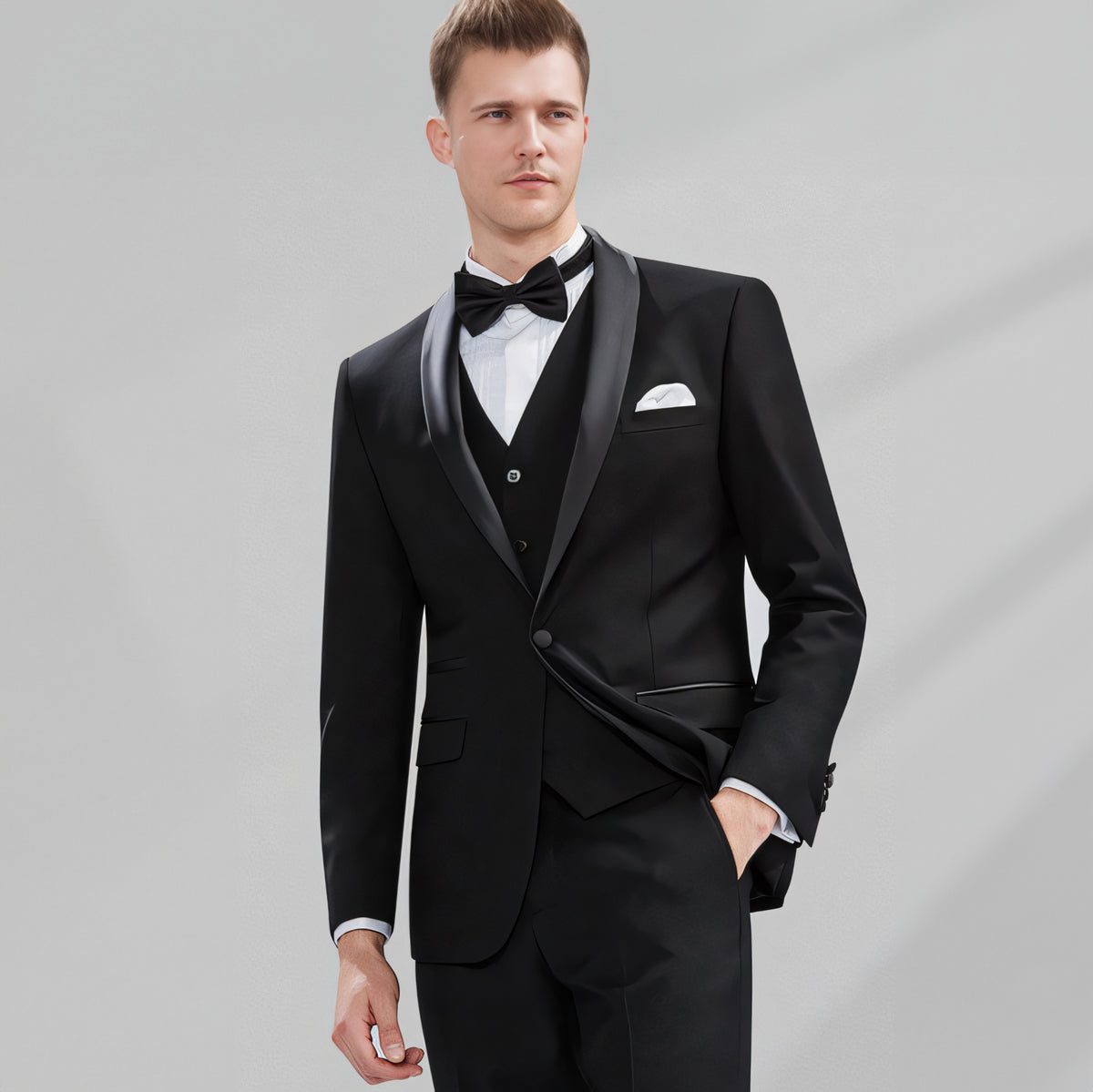 Formal Men's Slim Fit Classic Groom Shawl Lapel Tuxedo 3 Piece Suits